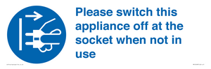 Please switch this appliance off at the socket when not in use